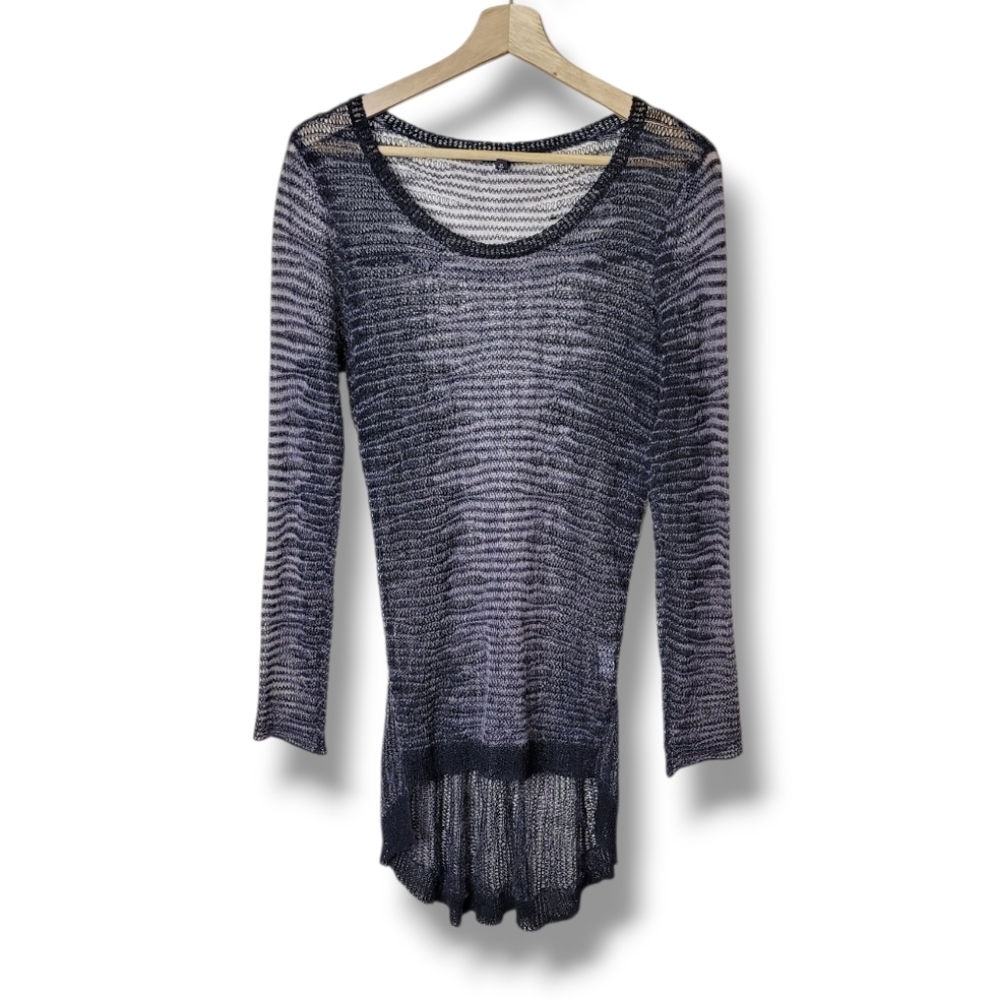 Eileen Fisher Scoop Neck Layering Top Mohair Linen Twist